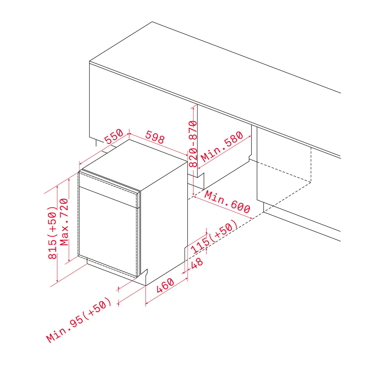 Lavavajilla de empotre DW8 57 FIM D