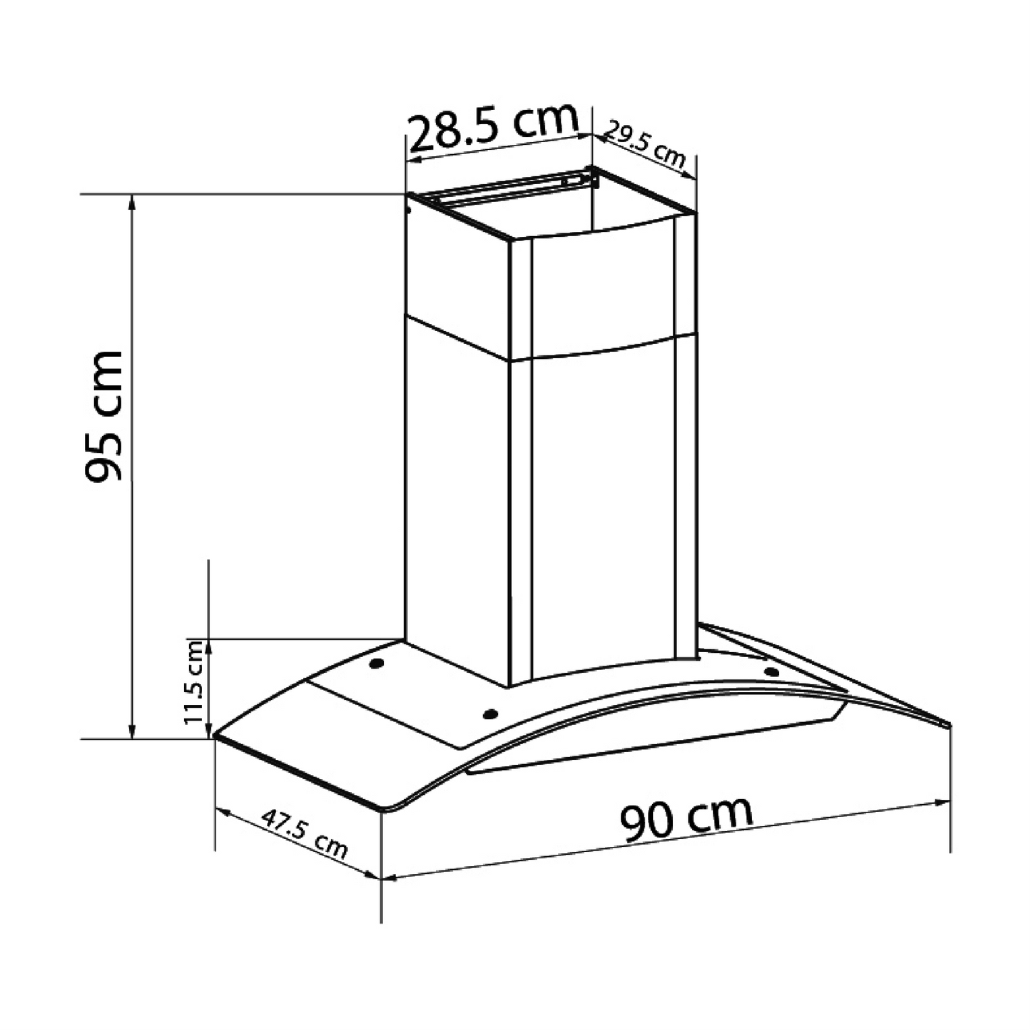 Campana Pared EB TECNICA Eb-388C de 90 cm Inox