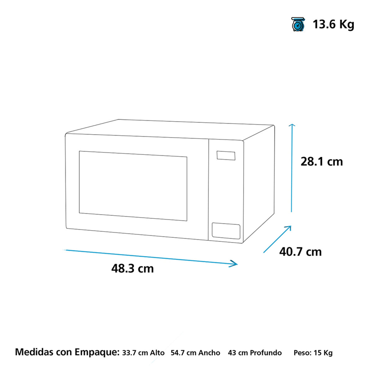 Microondas  0.9 Cuft Espejo GE Profile - MGE09SEJ - Cubimas