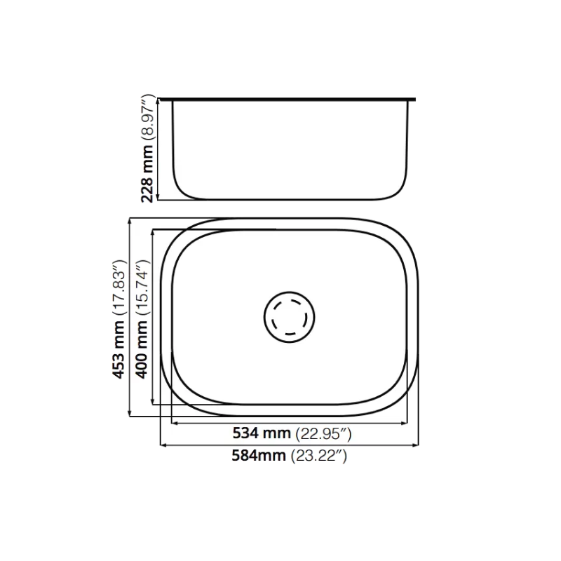 Tarja de submontar ECLIPSE SESE2318 Inox - Cubimas