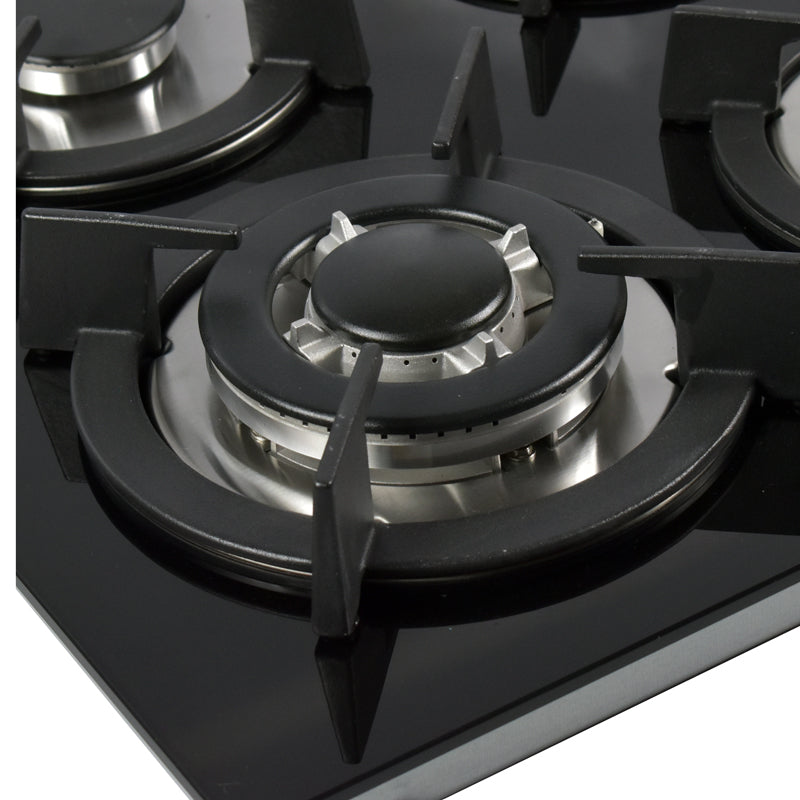 Parrilla a gas empotrable SUPRA 4Q EC N Negra - Cubimas