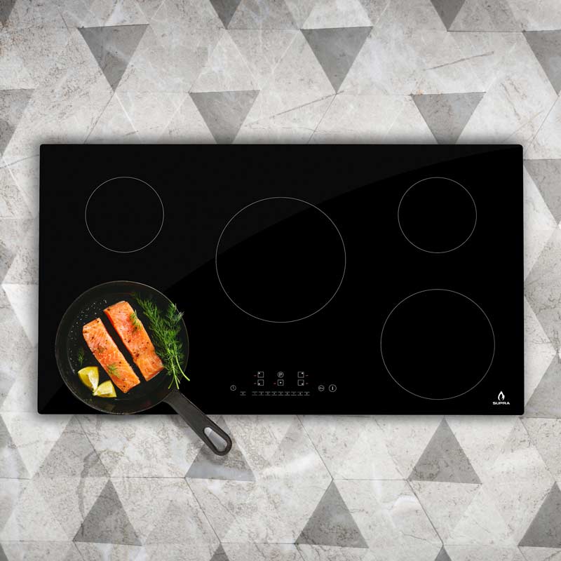Combo SUPRA STELLA black campana para pared CP-90 y Parrilla 5Q-IN