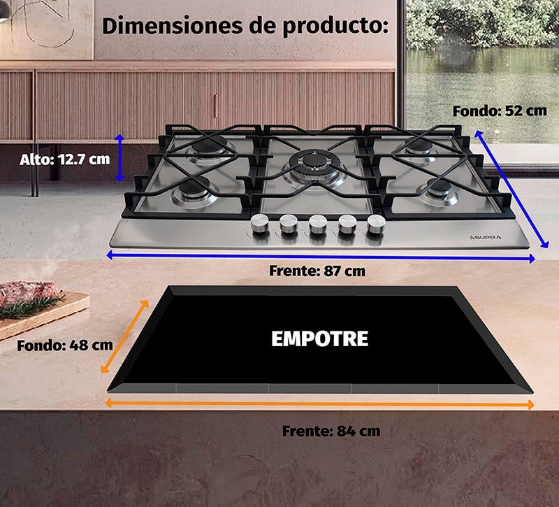 Parrilla de Gas SUPRA 5Q-TS-87