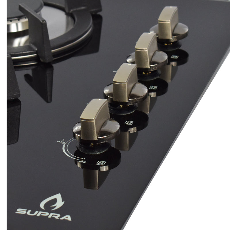 Parrilla a gas empotrable SUPRA 4Q EC N Negra - Cubimas