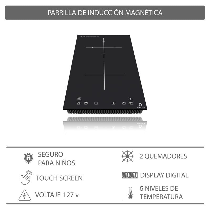 Parrilla de inducción SUPRA DUE-V de 30 cm