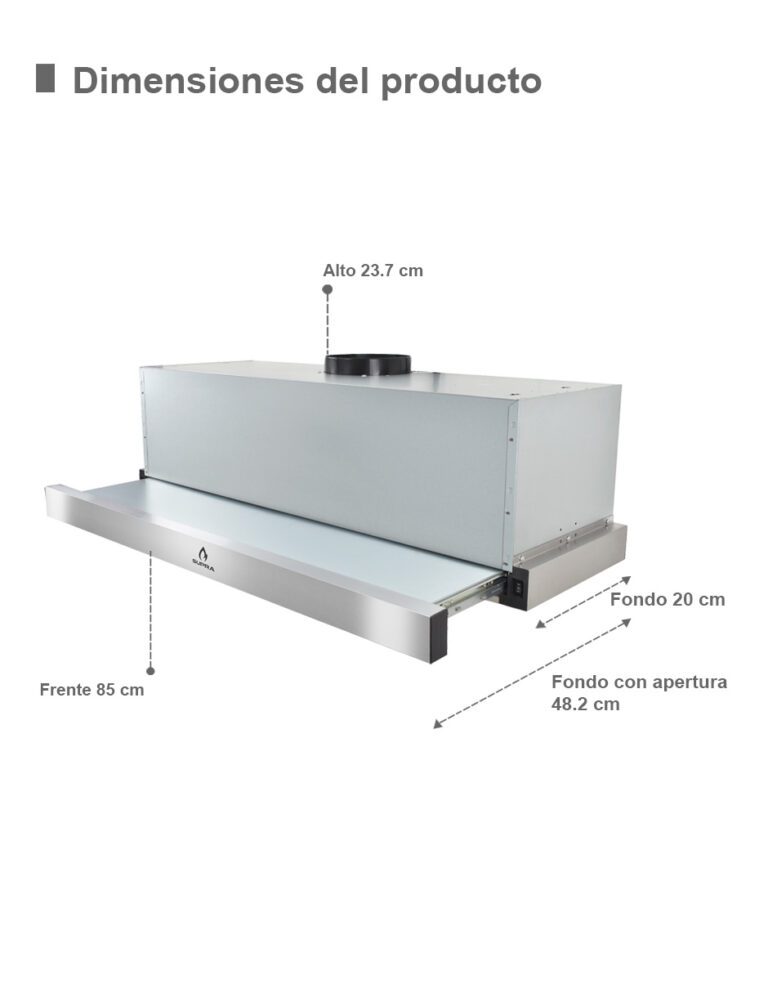 Campana extractora tipo telescópica ALLEGRA 90 - Cubimas