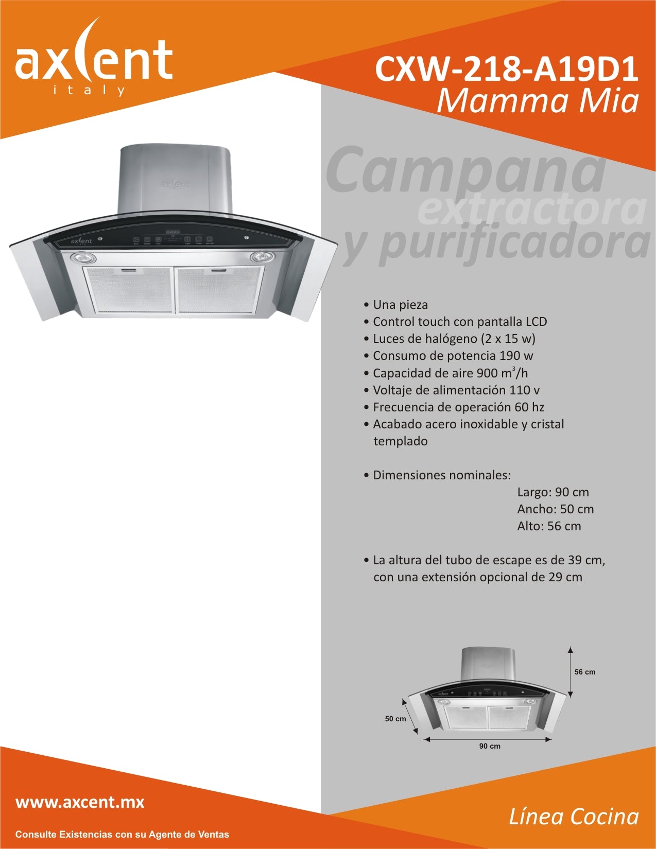 campana mamma mia 90 cm