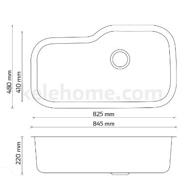 Tarja de submontar KELE KUS3419A Una tina en acero inox - Cubimas