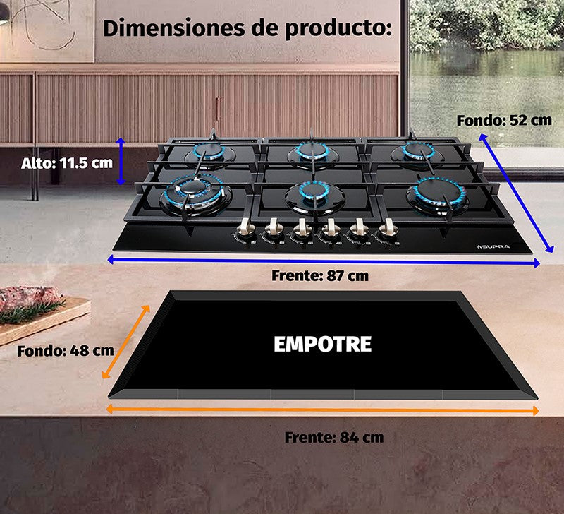 Parrilla SUPRA DIAMOND GLASS 90
