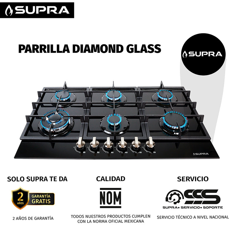 Parrilla SUPRA DIAMOND GLASS 90