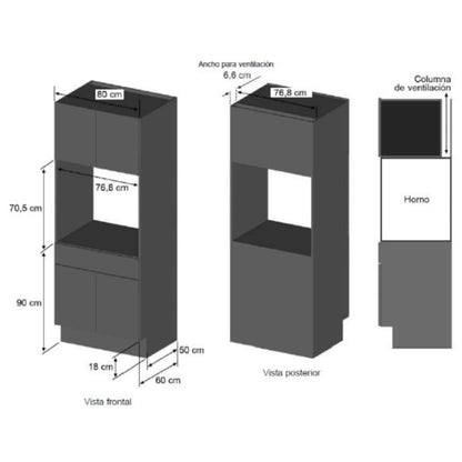 Horno de empotre a gas GE PROFILE HGP8050K0 de 80 cm Negro