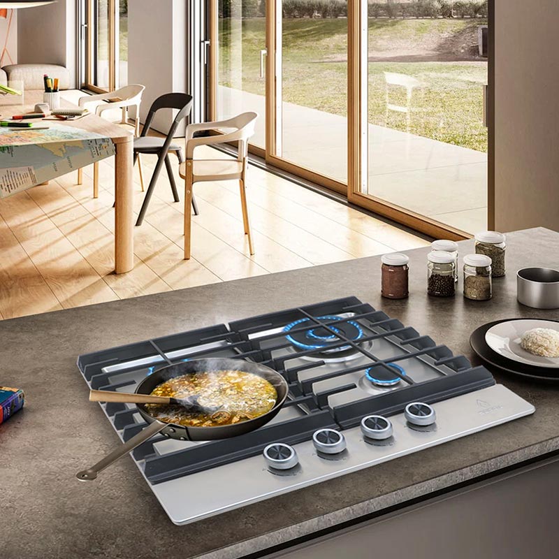 Parrilla de gas IMPERIA empotrable con 4 quemadores de acero inoxidable - Cubimas