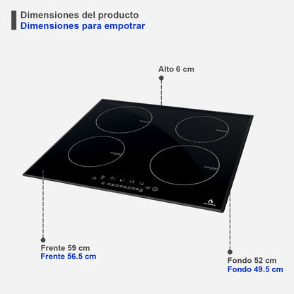 Parrilla de inducción SUPRA 4Q IN de 4 quemadores