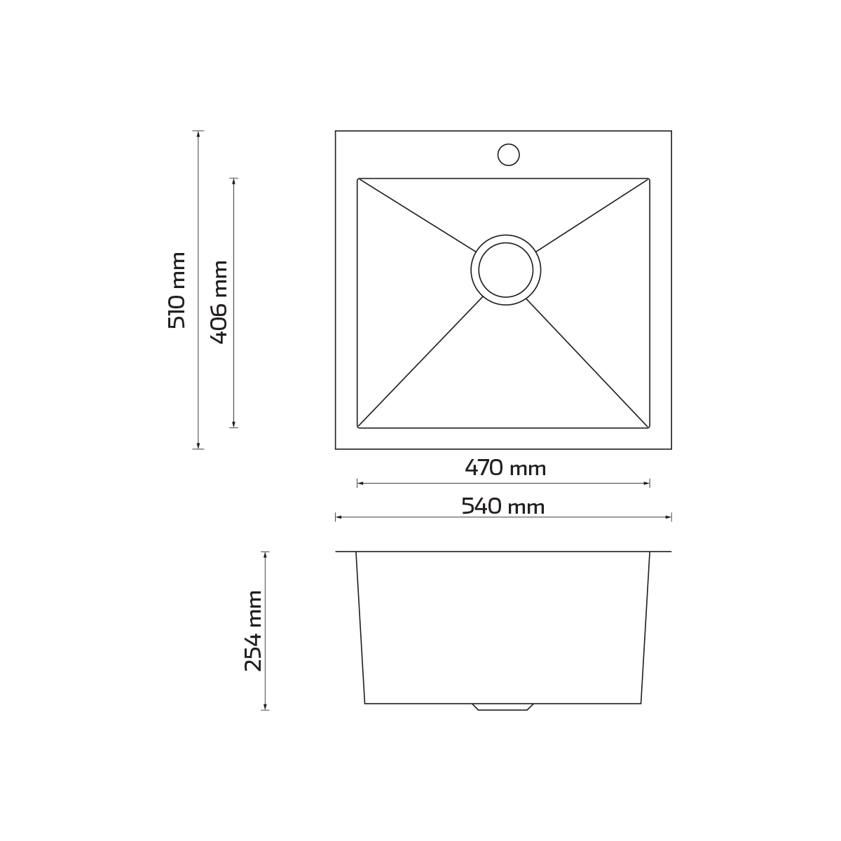 Tarja de submontar KELE KHS2120 Inox - Cubimas