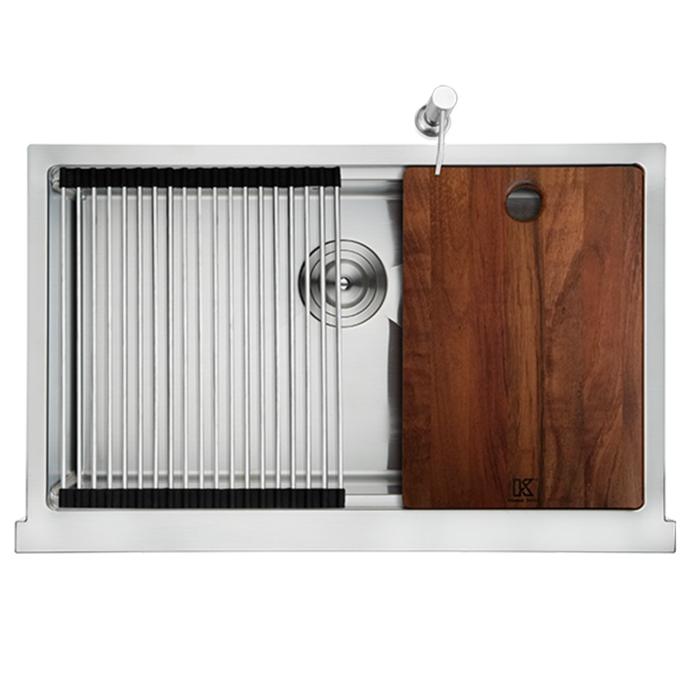 Tarja de submontar KELE Khs2918A cuadra con faldón con accesorios - Cubimas