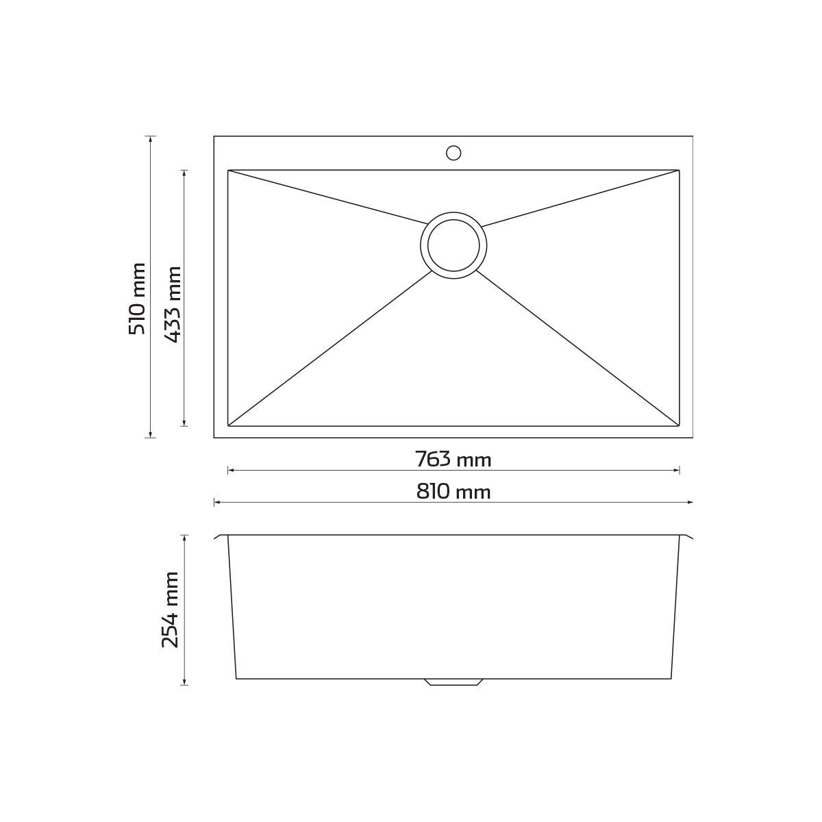 Tarja de submontar KELE KHS3220 Inox - Cubimas