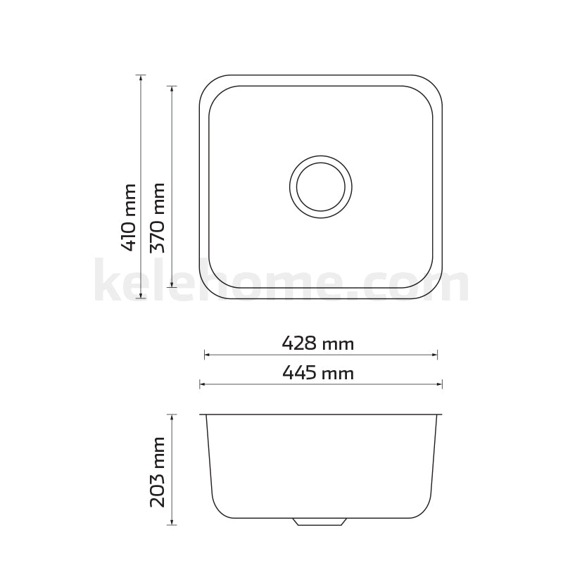 Tarja de submontar KELE KUS01817-8 Inox