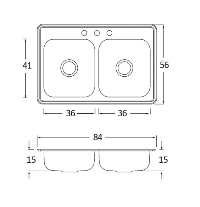 Tarja de empotrar EB TECNICA M-110-22 Inox - Cubimas
