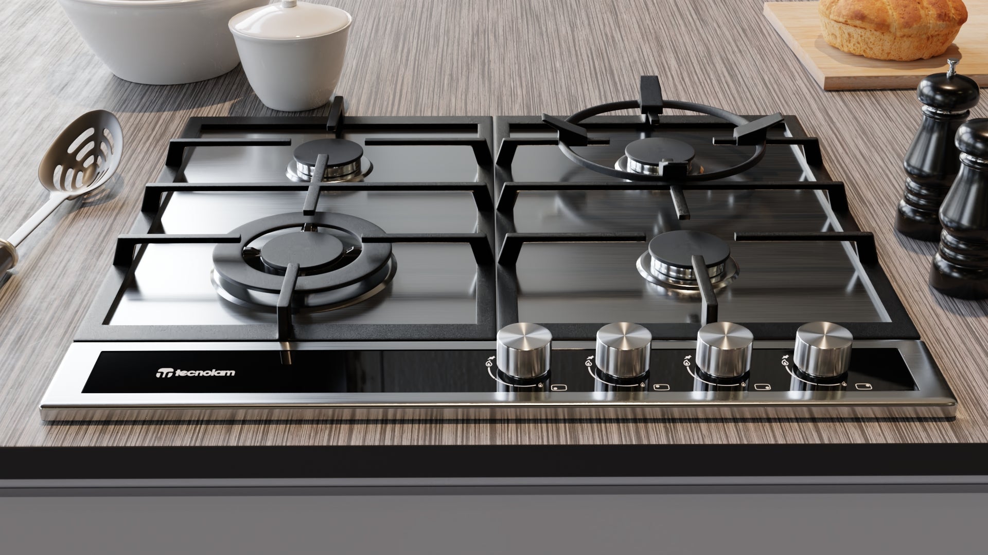 Parrilla a gas TECNOLAM NU604.AC de 60cm - Cubimas