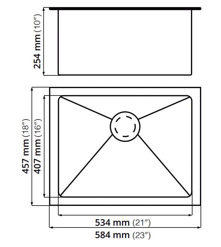 Tarja de submontar ECLIPSE VSR2318 Inox - Cubimas