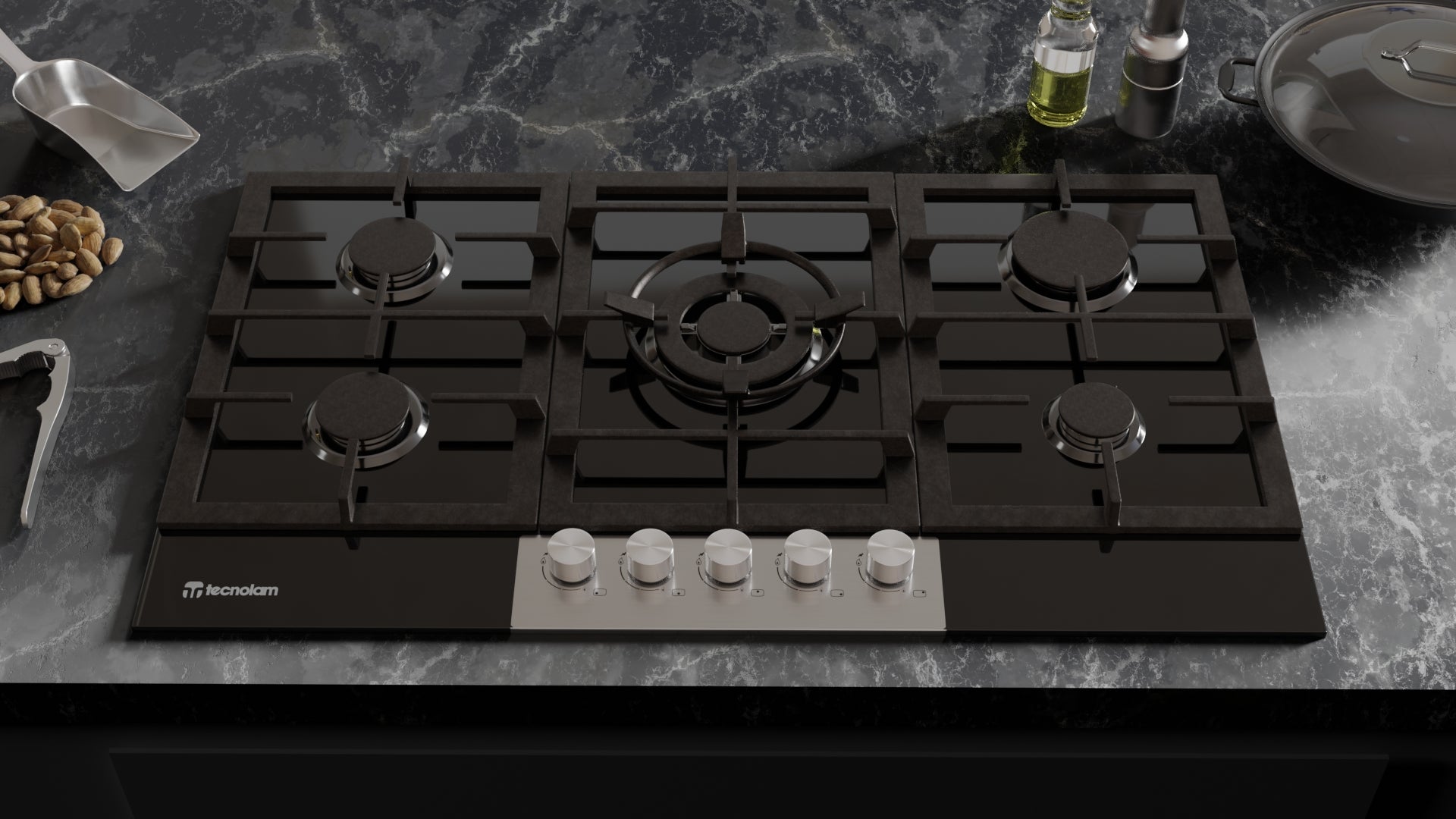 Parrilla a gas TECNOLAM Vetro 915 NE de 90 Cm - Cubimas