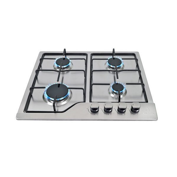 Parrilla de gas SUPRA NOVA STEEL 60 empotrable de 4 quemadores de acero inoxidable