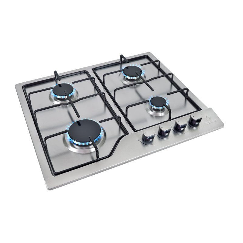 Parrilla de gas SUPRA NOVA STEEL 60 empotrable de 4 quemadores de acero inoxidable