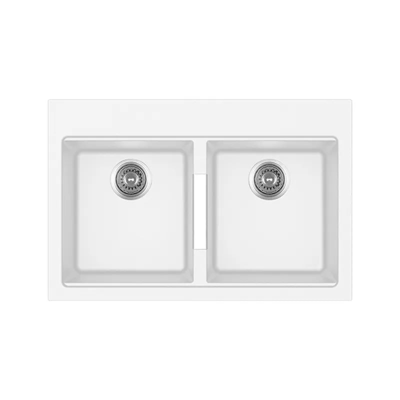 Tarja de submontar KELE KQD3322A-WH doble tina Cuarzo - Cubimas